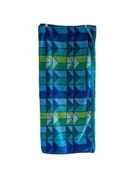 Jay Franco & Sons Beach Towel, Geometric Pattern, Blue Teal Green, 35"x68", 2016